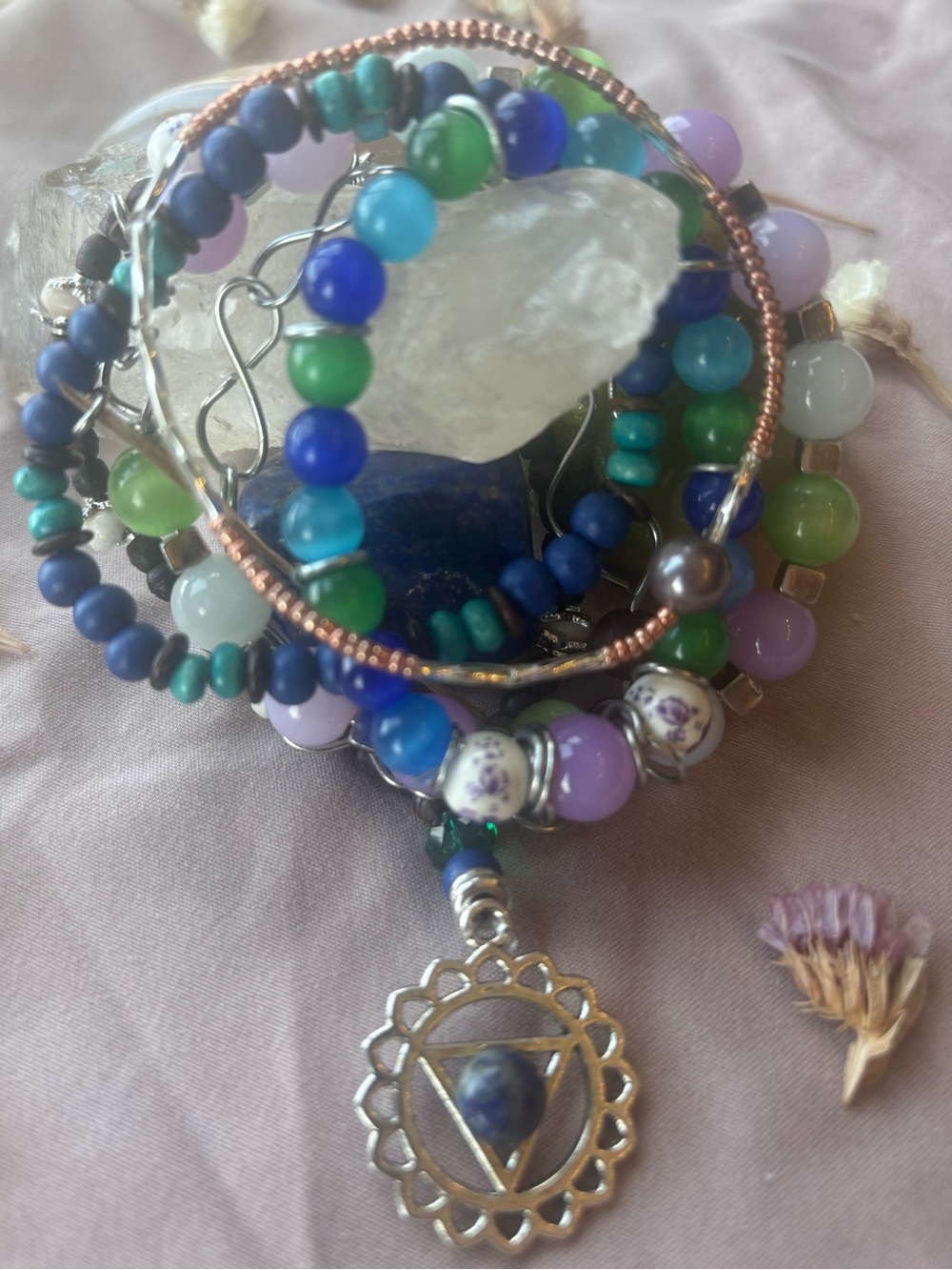 Multi-Color Beaded Stackable Women's Bracelet Set - Picture 3 of 4